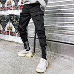Korean fashion pants, leisure pants, nine-minute pants, men''s fashion pants, loose leggings, students''straight-bottomed ins pants