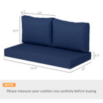 2 Seat Patio Furniture Cushions, 46x26x5 In, Thick Outdoor Loveseat Cushion Set With Removable Cover, Fade-Resistant Replacement Cushions For Outdoor Furniture, Couch, Bench, Swing, Navy Blue