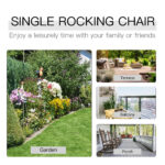 Classic Wooden High-Back Rocker, Carbonized For Garden Serenity & Relaxation, Durable Outdoor Furniture