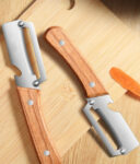 Vegetable Peeler With Wooden Handle And Bottle Opener 2 In 1 Stainless Steel Kitchen Tool For Fruit Potato Pumpkin Kitchen Gadgets