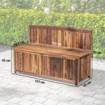 Wood Storage Bench For Patio Furniture, Outdoor Garden Seating Tools, Brown