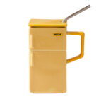 Creative Retro Refrigerator Lid Straw Ceramic Cup Kitchen Gadgets
